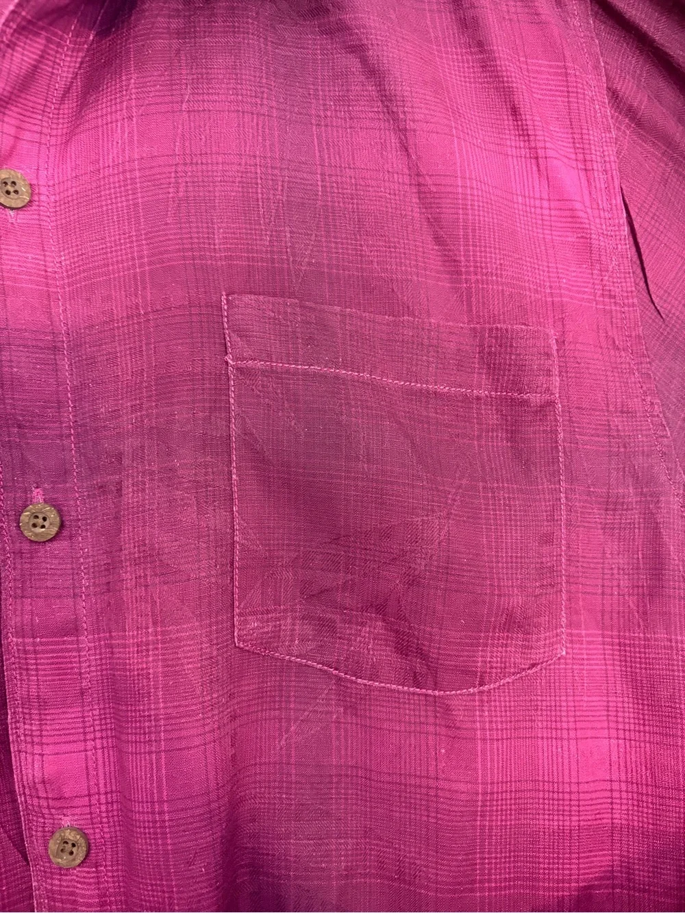 Tommy Bahama Men’s 100% Silk Camp Shirt XL Burgundy Plaid Short Sleeve - Picture 5 of 8